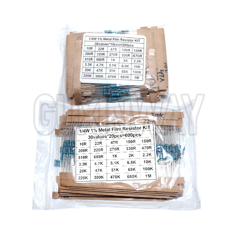 Resistor Kit 1 4W - KIT resistore a film metallico 1/4W
