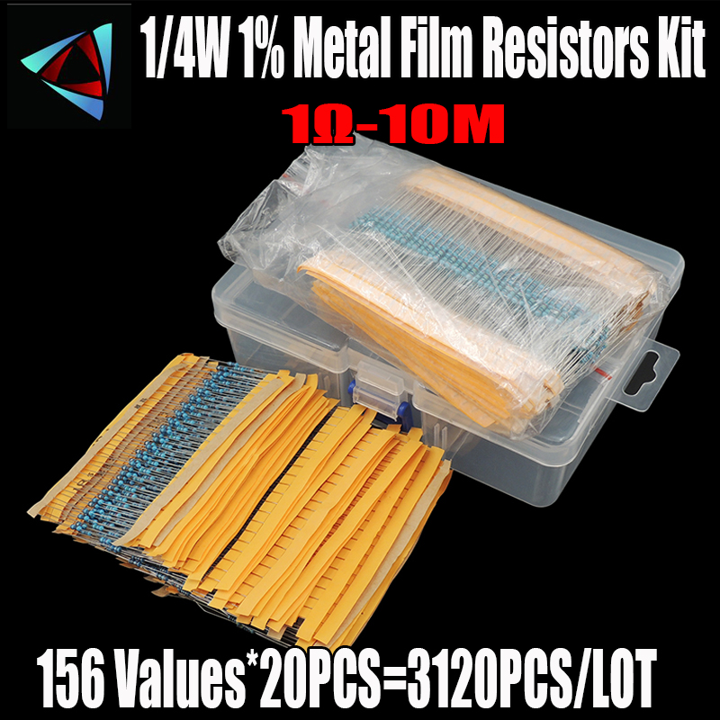 Resistor Kit 1 4W - 3120 Pz/lotto 156 Valori 1/4 W
