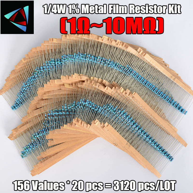 Resistor Kit 1 4W - 3120 pezzi 156 valori unità elettrica