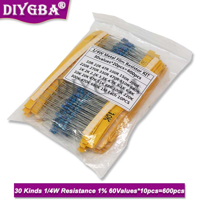 600 Pz/set 30 Tipi 1/4W Resist - Resistor Kit 1 4W recensione e prezzo