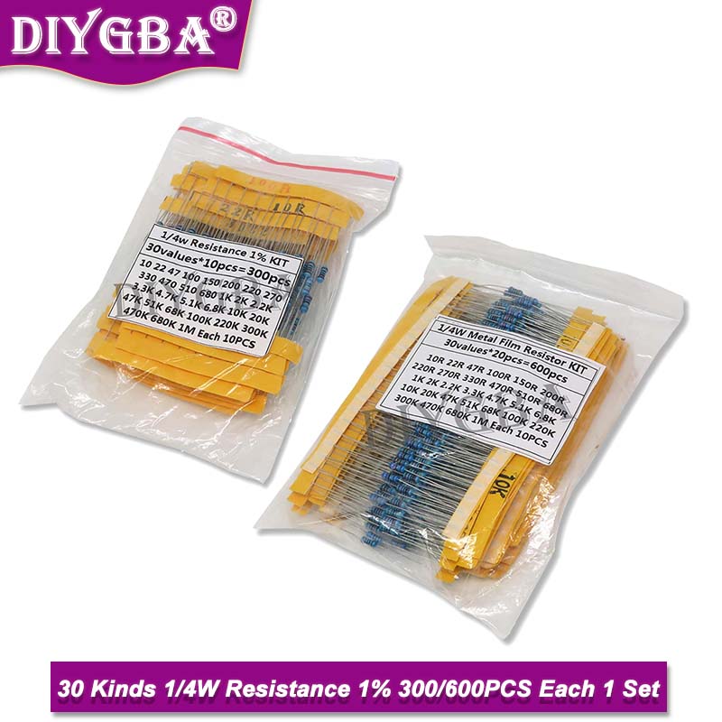600 Pz/set 30 Tipi 1/4W Resist - Resistor Kit 1 4W recensione e prezzo
