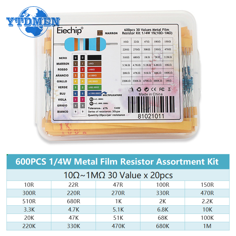 Kit resistore a film metallico - Resistor Kit 1 4W recensione e prezzo