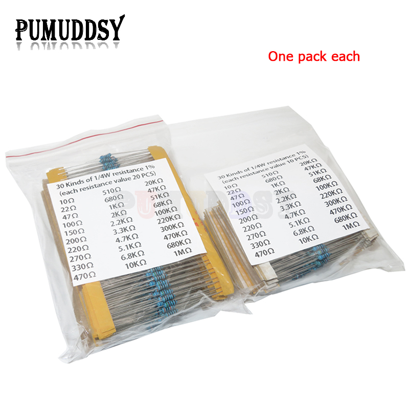 600 pz/set 30 Tipi 1/4W Resist - Resistor Kit 1 4W recensione e prezzo