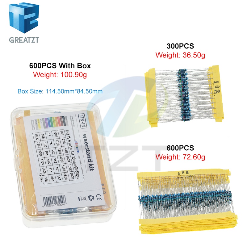GREATZT 600 pz/set 30 Tipi 1/4 - Resistor Kit 1 4W recensione e prezzo