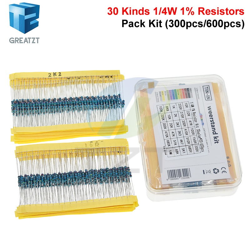 GREATZT 600 pz/set 30 Tipi 1/4 - Resistor Kit 1 4W recensione e prezzo