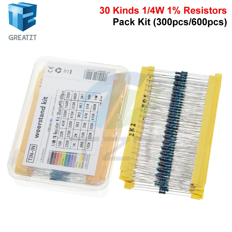 GREATZT 600 pz/set 30 Tipi 1/4 - Resistor Kit 1 4W recensione e prezzo